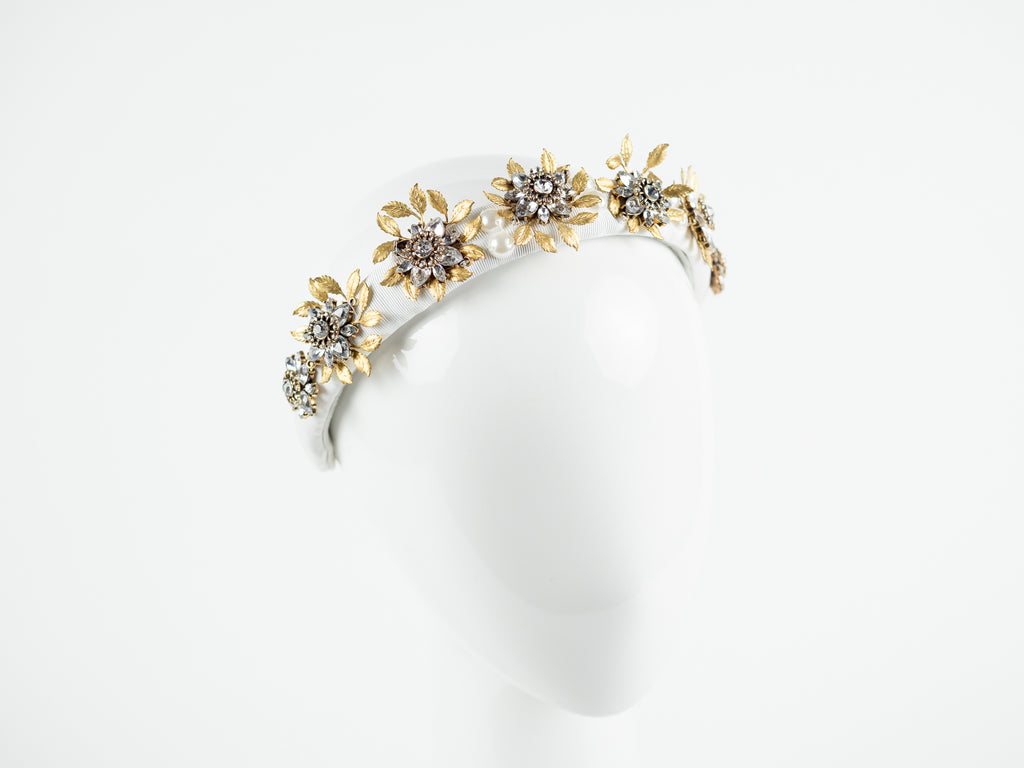 CRYSTAL PEARL EMBELLISHED HEADBAND