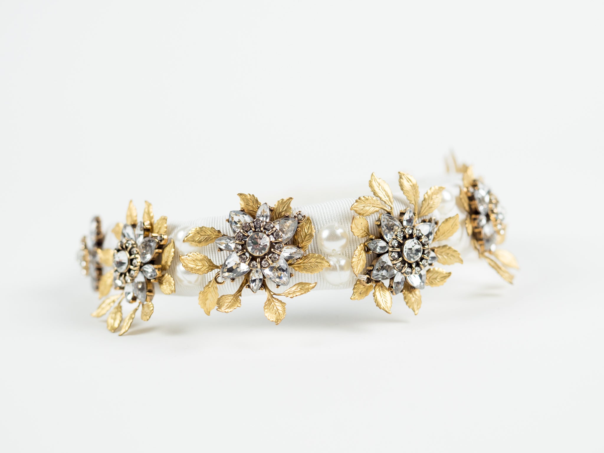 CRYSTAL PEARL EMBELLISHED HEADBAND