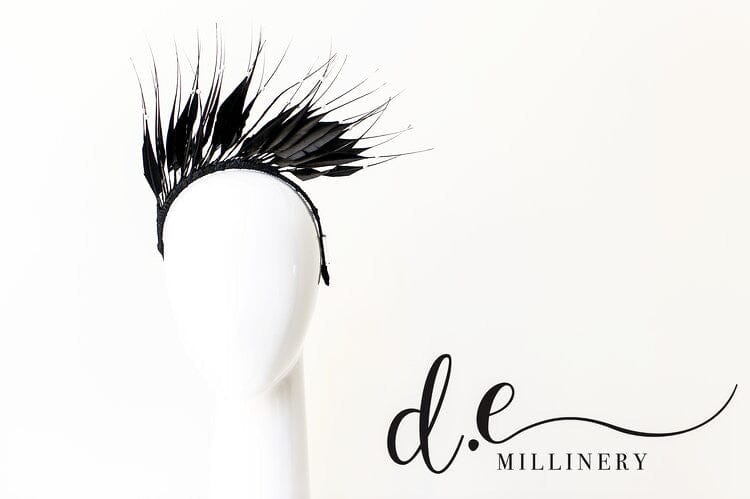 BEAUTIFUL VANDA - Feather Tiara with Pearl trim Headpiece demillinery