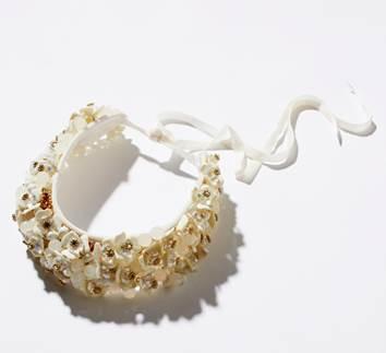 BEADED FLORAL HALO