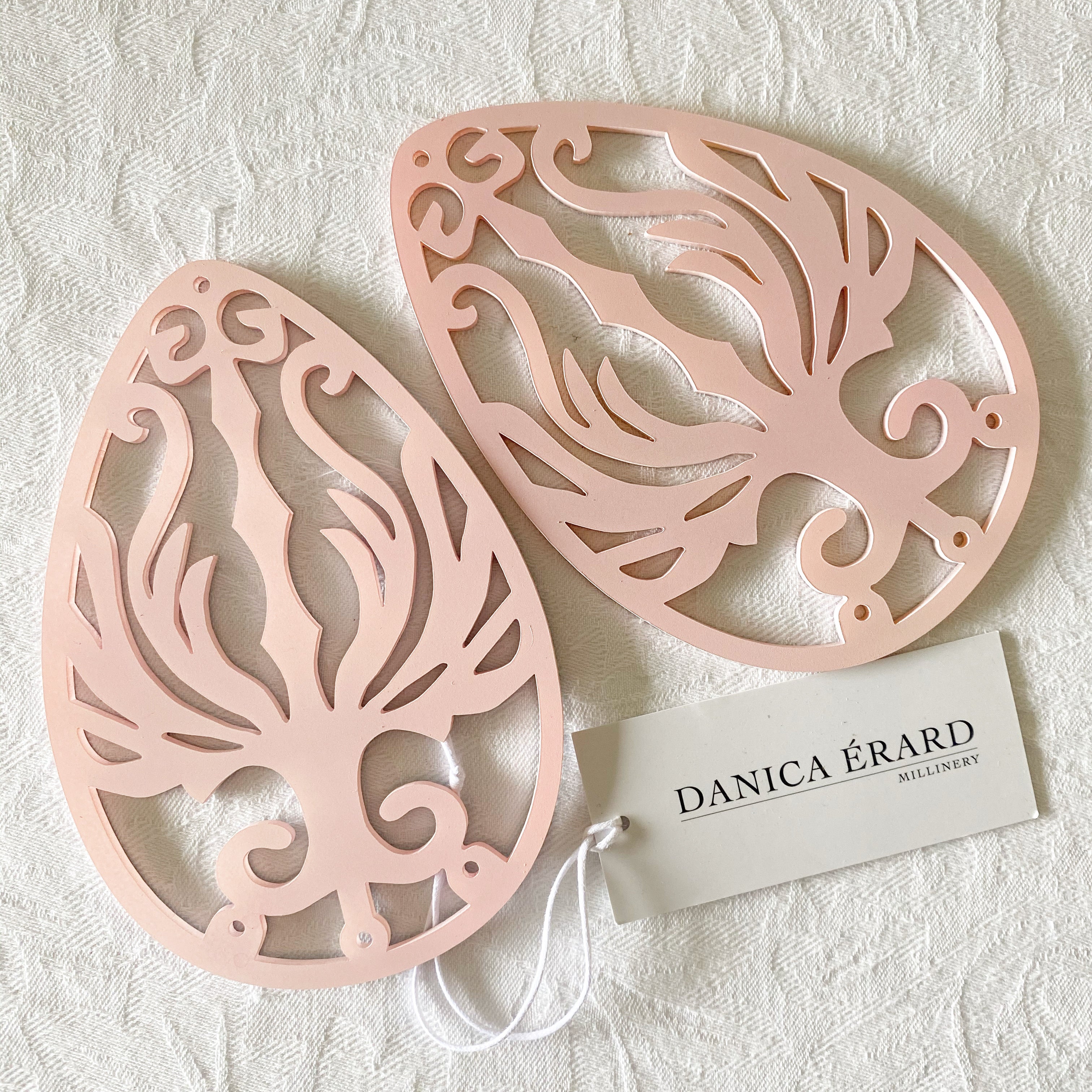 ACRYLIC FILIGREE EGG EARRINGS