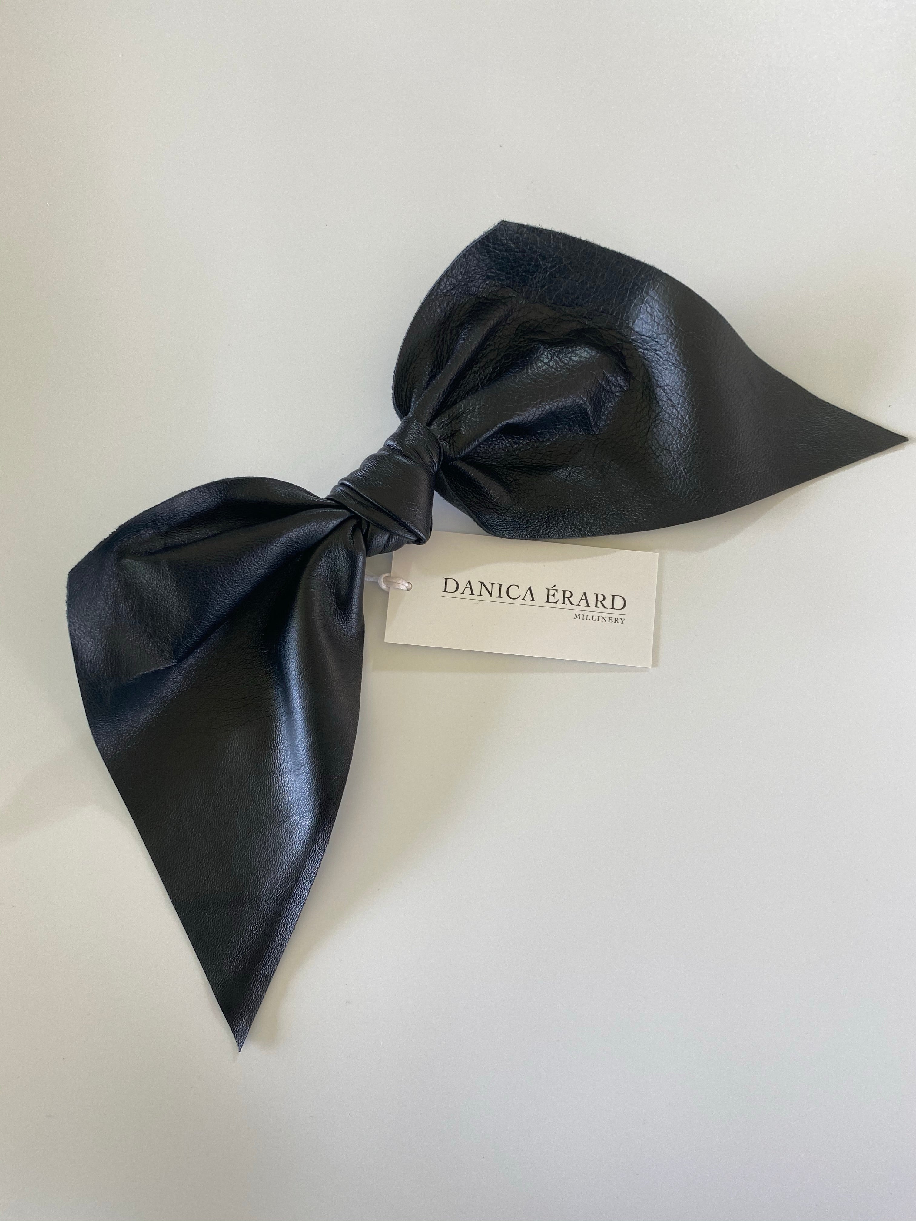 LEATHER BOW BARRETTE (2 Styles )