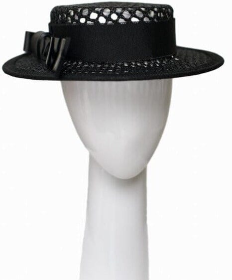 MODERN BOATER WITH ACRYLIC BOW Hat demillinery