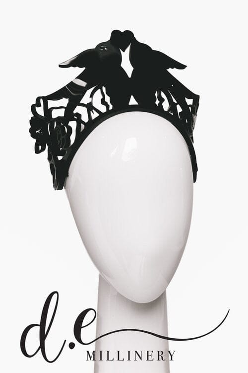 PARTRIDGE LOVE BIRDS CROWN Headpiece demillinery